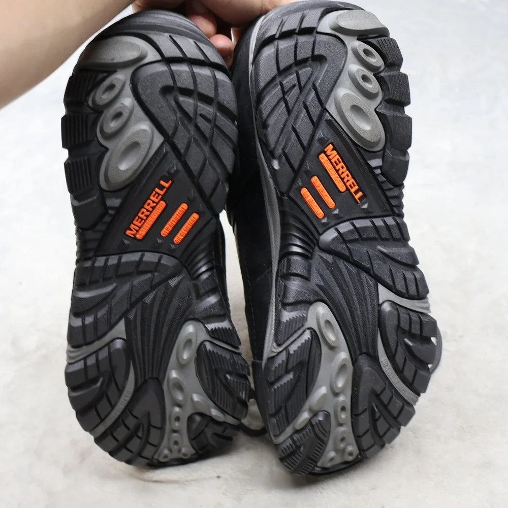 Merrell Mens 11.5 Work Boots Black Moab Adventure Carbon Fiber Safety Toe‎ NEW?